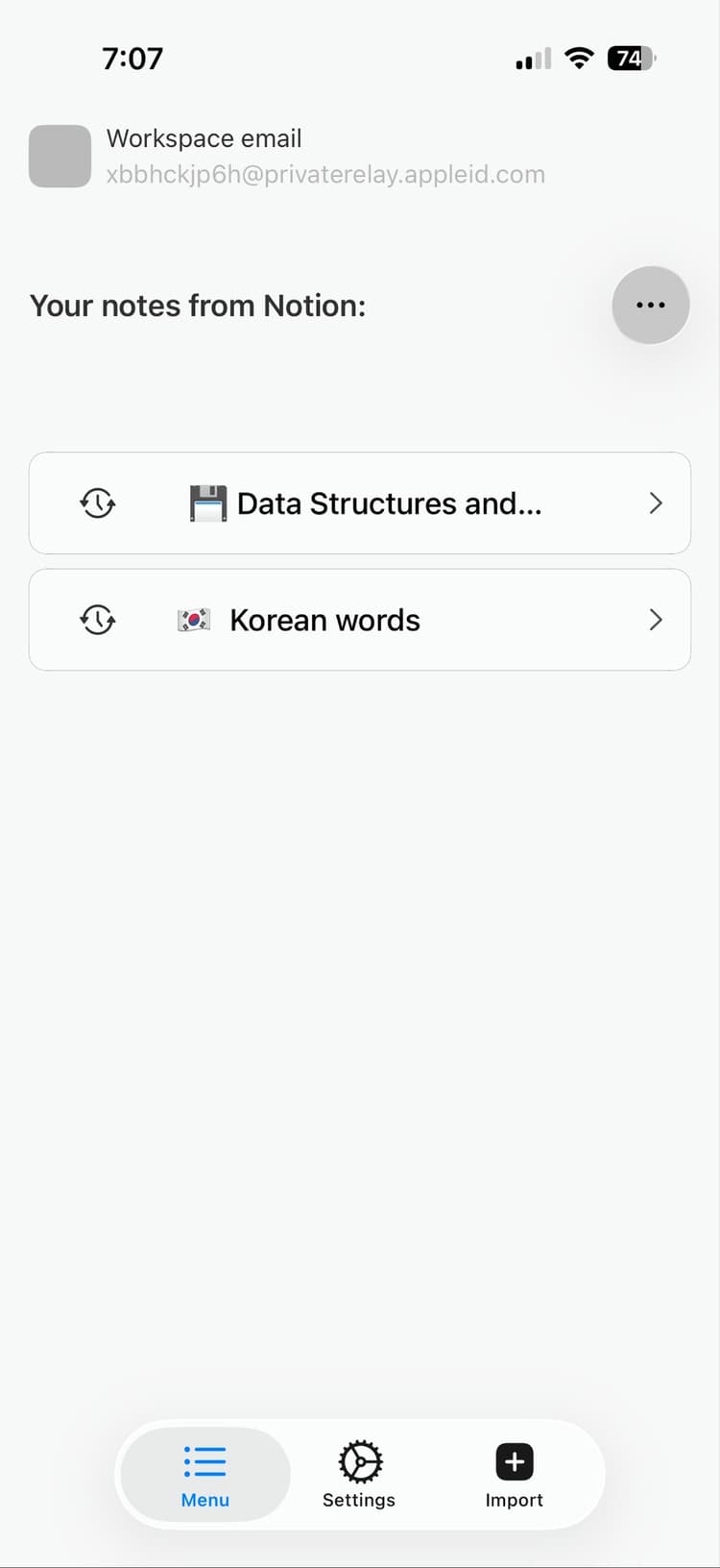 Your notes from Notion