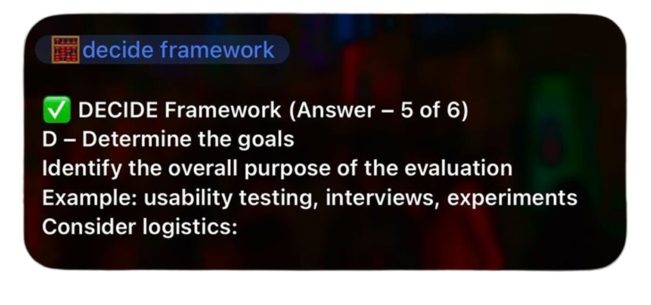 Live Activity — DECIDE Framework flashcard